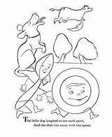 Hickory Dickory Dock Nursery Worksheets Rhyme Coloring Printable Clock  sketch template