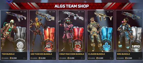 Apex Legends News on Twitter: "🚨 ALGS Team Shop is now live: team ...