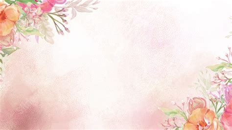 Cute Spring Nature Pink Watercolor Floral Powerpoint Background For ...