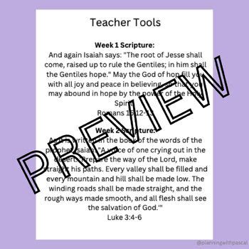 Weekly Advent Scripture and Reflections by Planning with Pascal | TpT