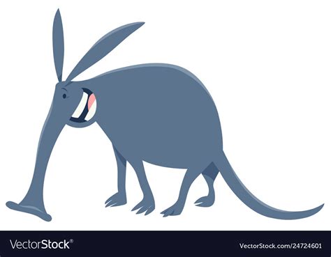 Funny aardvark cartoon animal character Royalty Free Vector