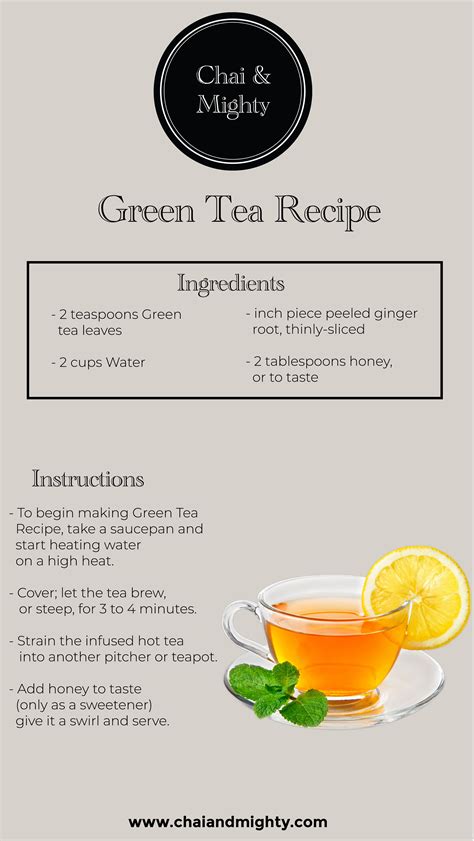 Green Tea Recipe | Green tea recipes, Tea recipes, Tea drink recipes