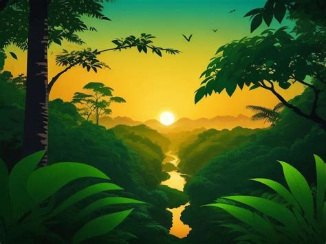 Premium AI Image | Enchanting Amazon Beautiful Green Forest Landscape