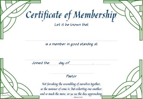 Church Membership Certificate PDF Printable - Etsy