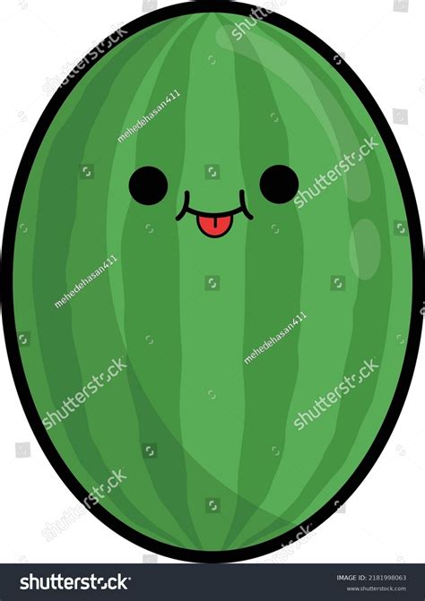 Watermelon Emoji Vector Flat Illustration Stock Vector (Royalty Free ...