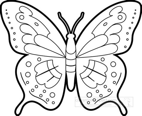 Butterfly Clipart-black outline butterfly coloring page with dots and dots on the