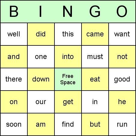 Sight Word Bingo - standaloneinstaller.com