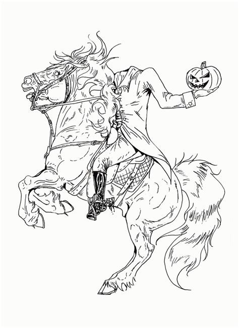 Headless Horseman Coloring Page - Coloring Home