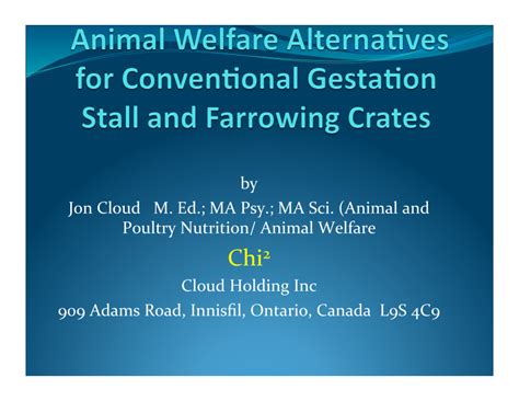 (PDF) Animal Welfare Alternatives for Conventional Gestation Stall and Farrowing Crates.