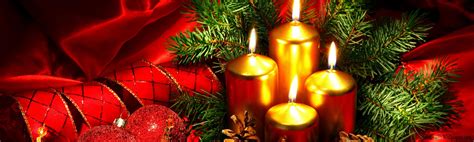 Christmas candles 2K wallpaper download