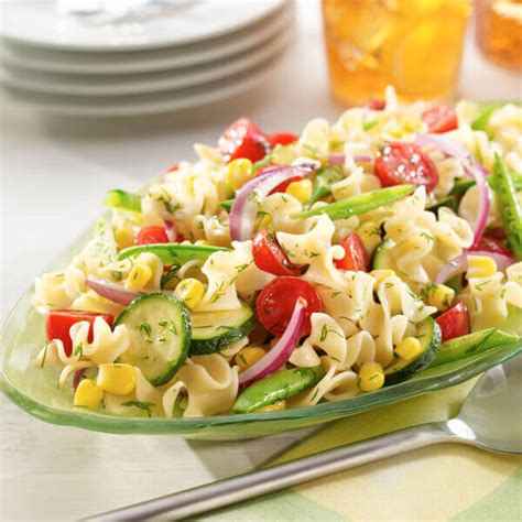 Fresh Garden Pasta Salad with Dill Vinaigrette Recipe | Land O’Lakes