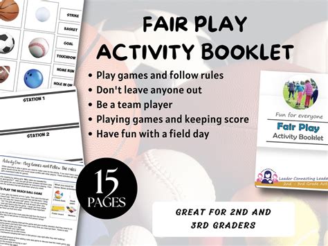 Fair Play Activity Booklet, Kid Games Printable for Kids, Relay Games, Learning Rules of Game ...