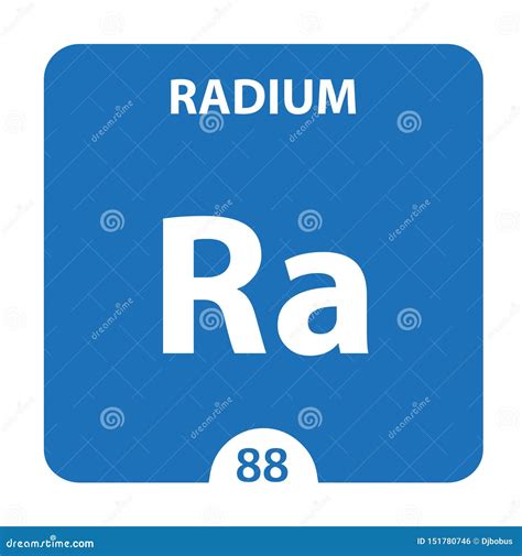 Radium Ra Chemical Element. Radium Sign with Atomic Number. Chemical 88 Element of Periodic ...