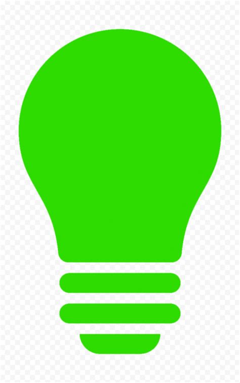 HD Green Light Bulb Silhouette Icon PNG | Citypng