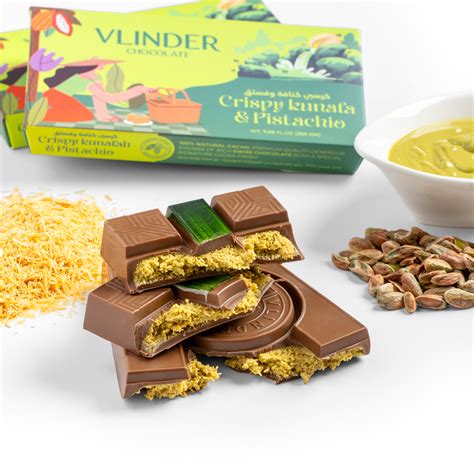 Crispy kunafa & pistachio Chocolate Bar – Vlinder Chocolate