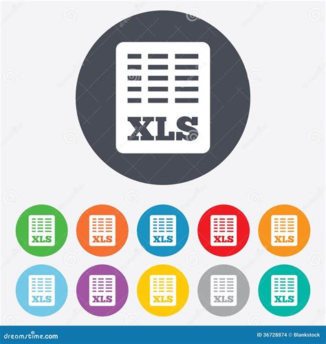 Excel File Document Icon. Download Xls Button Stock Illustration - Illustration of creative ...