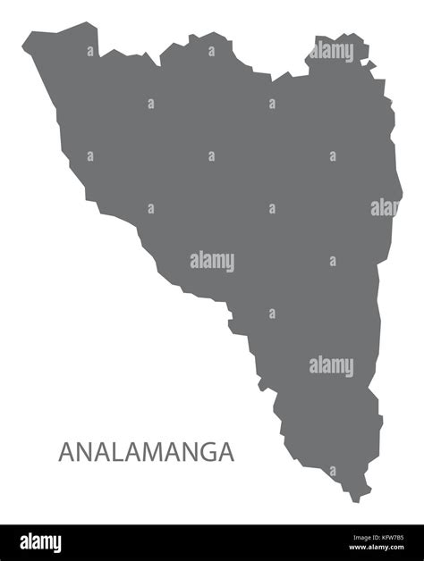 Analamanga region map of Madagascar grey illustration silhouette shape ...