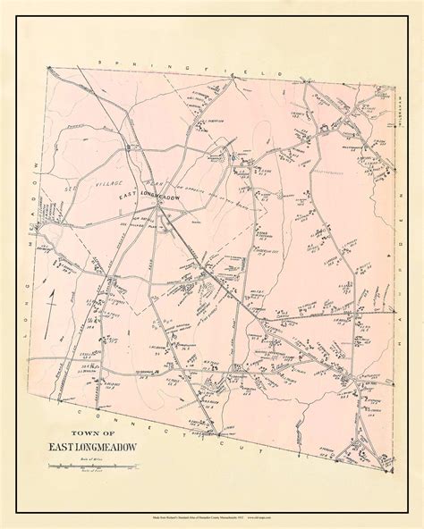 East Longmeadow, Massachusetts 1912 Old Town Map Reprint - Hampden Co 38A