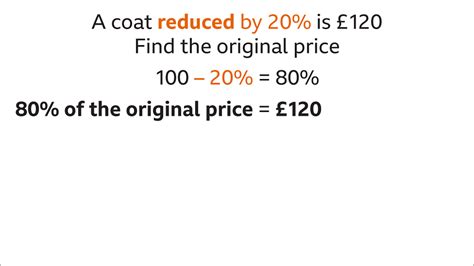 How to work out a percentage original value before percentage decrease ...