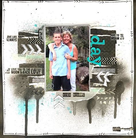 School Days Mixed Media Scrapbooking Layout | Mixed media scrapbooking ...