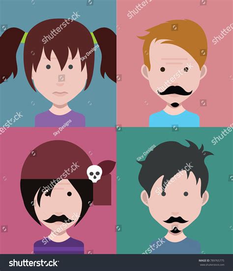 People Icons Flat Cartoon Style Stock Vector (Royalty Free) 789765775 ...