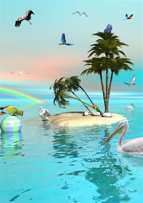 Paradise island stock illustration. Illustration of horizon - 17093692