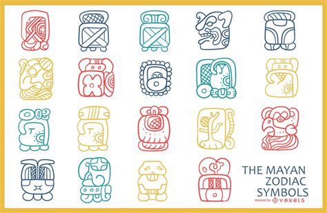 Mayan Zodiac Symbols Pack Vector Download