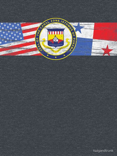 "US Panama Canal Zone Seal with US and Panama Flags - Zonian" T-shirt by twigandtrunk | Redbubble