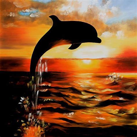 Dolphin Painting Sunset