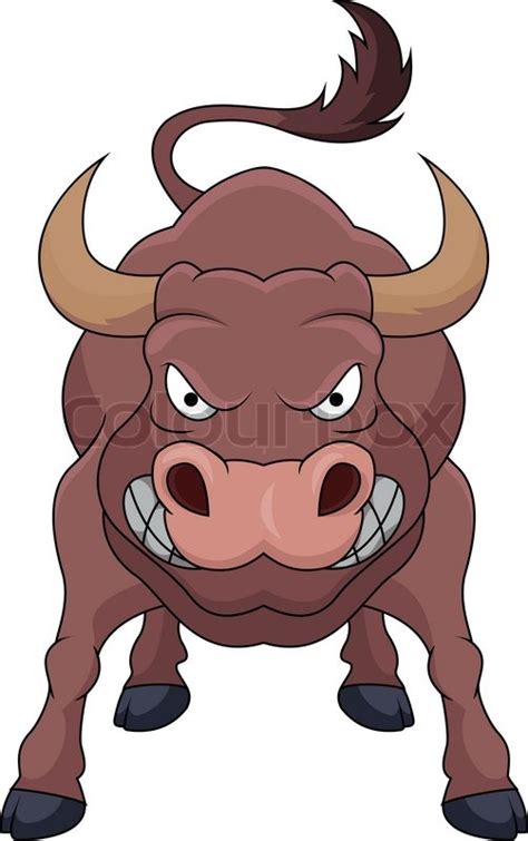 Vector illustration of Angry bull ... | Stock vector | Colourbox