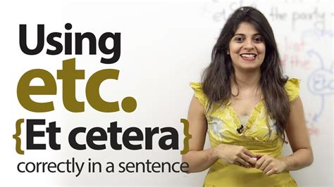 Using Etc., (Et cetera) correctly in English – Free English Lessons - YouTube