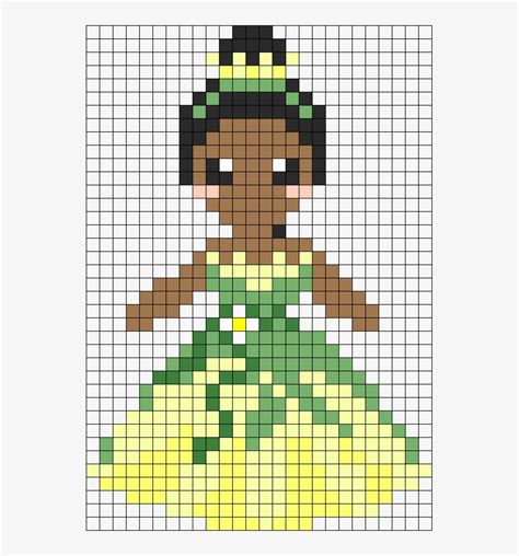 Princess Tiana Perler Bead Pattern / Bead Sprite - Pixel Art Disney Princess - 547x799 PNG ...