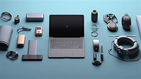 Premium AI Image | Tech gadgets and devices arranged in an organized manner Generative AI