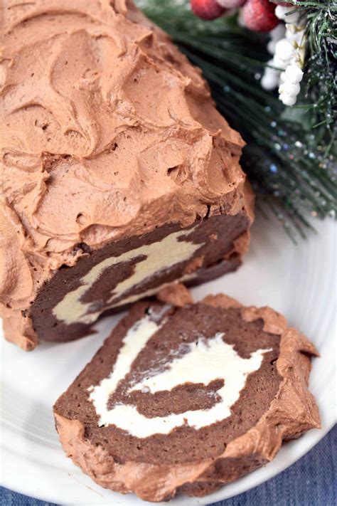 Yule Log Chocolate Roll Cake Recipe - Sweet Pea's Kitchen