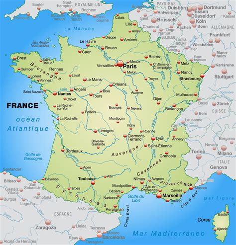 Carte France villes - Arts et Voyages