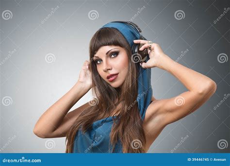 Girl Listening Music in Headphones Stock Image - Image of face, portrait: 39446745