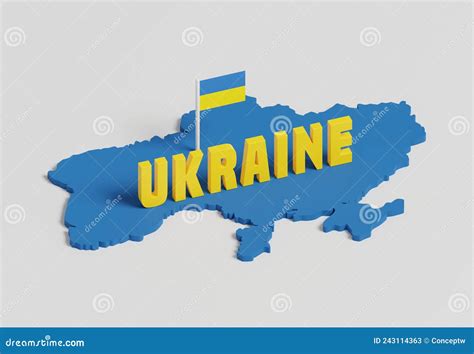 Ukraine Map in National Flag Colors Stock Illustration - Illustration of sign, atlas: 243114363