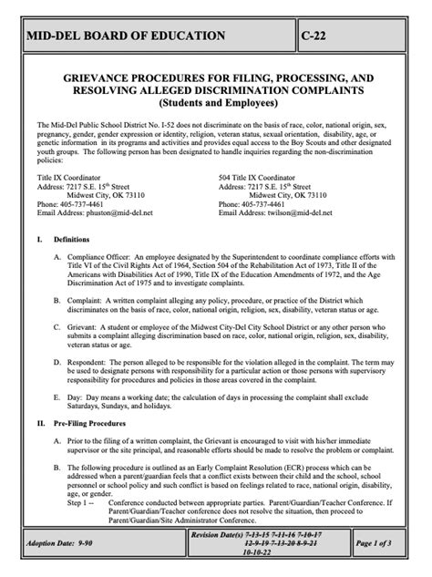 Title IX Compliance/Grievance Procedures | Mid-Del School District