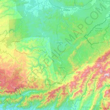 Dima Hasao topographic map, elevation, terrain