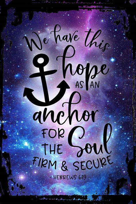 Galaxy Inspirational Wall Art Hope as an anchor for the soul firm ...