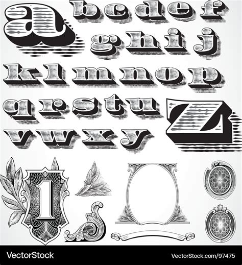 Decorative font Royalty Free Vector Image - VectorStock