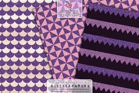 Purple Glitter Digital Paper xo – MasterBundles