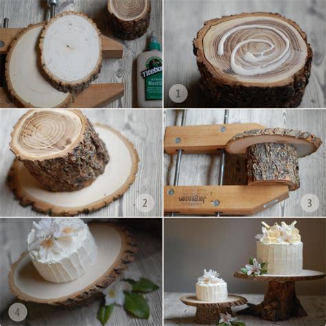 TurtleCraftyGirl: Rustic Wood Cake Stands