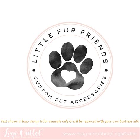 Paw Print Premade Logo Design Web Print Watermarks | Etsy