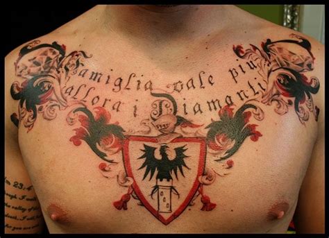 Diamonds/Family Crest chest piece Tattoo 2011 "Family is worth more than Diamonds" | Crest ...