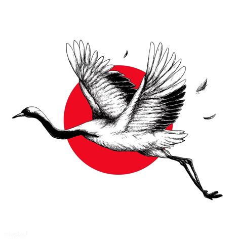 Premium image by rawpixel.com / Tvzsu | Crane tattoo, Japanese tattoo ...