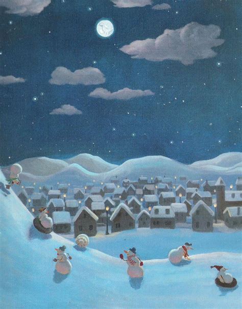 ⛄️ Snowmen at Night 14 | Snowmen at night, Fun illustration, Night painting