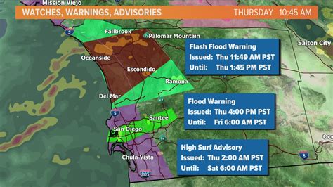 Flood Warning in effect for parts of San Diego's North County | Noon ...