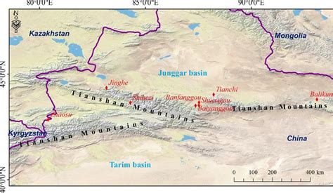 Location of the study area (Tianshan Mountains) and the sampling sites ...