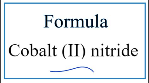 How to Write the Formula for Cobalt (II) nitride - YouTube